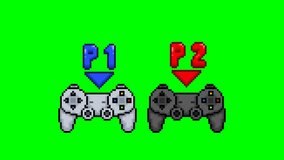 Player 1 and player 2 controls, pixel art animation  - Powered by Shutterstock - Get 15% off with code: PIKWIZARD15