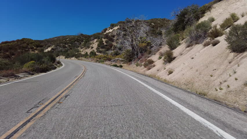 Angeles Crest Highway Summer Eastbound 2 Mt Wilson to Chilao Camp 16 Front View Driving Plate Angeles National Forest California USA