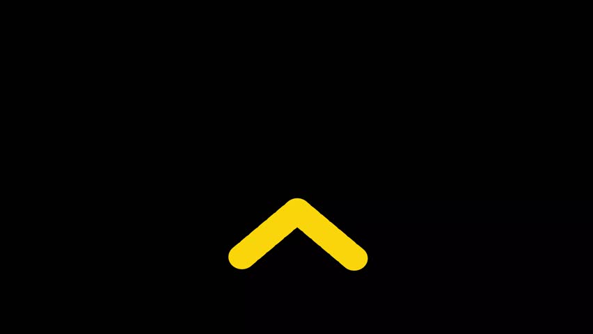Up arrow icon animation on black background. point moving arrow motion animation