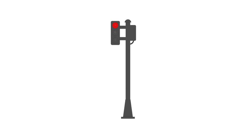 traffic lights on white background. road signs. highway. code. driving theme. road. simple animation. motion graphics 
