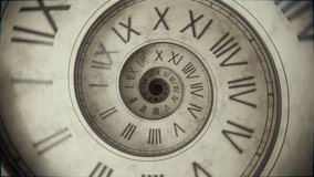 Seamless loop animation of an old spiral clock with grunge texture. Symbolic seamless loop of aging time and nostalgia - Powered by Shutterstock - Get 15% off with code: PIKWIZARD15