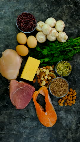 Foods contain zinc and selenium food. Selective focus.