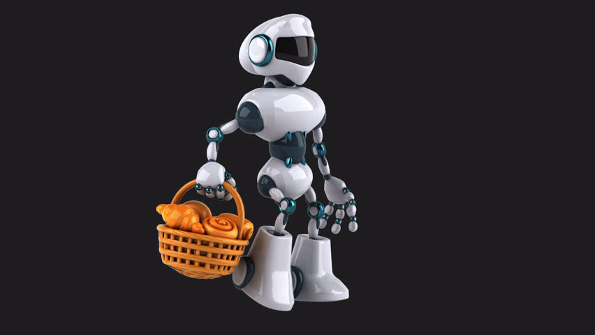 Fun 3D cartoon robot with pastries(on alpha)
