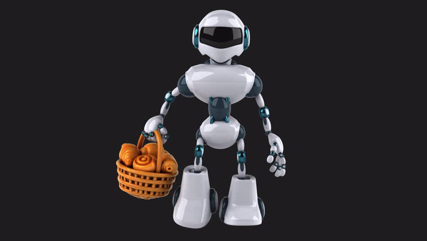 Fun 3D cartoon robot with pastries(on alpha)