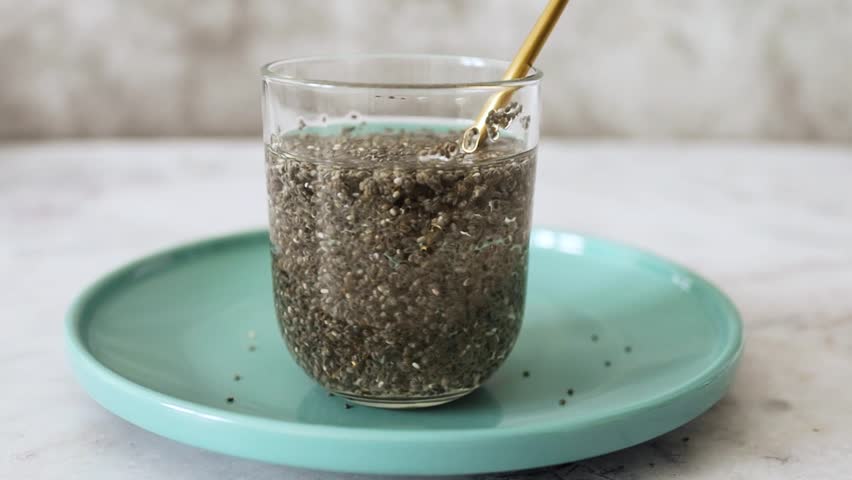 Hydrating Chia Seeds in Water Showcasing Their Gel Texture and Nutritional Power as a Superfood
