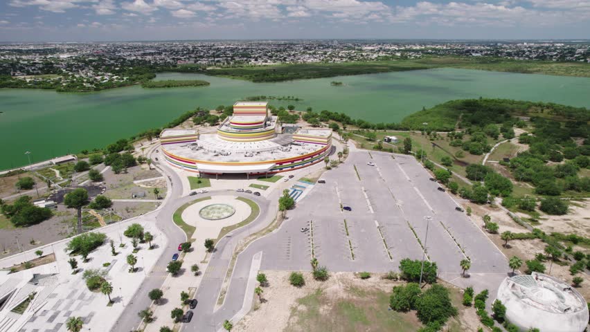 Reynosa Cultural Park by Lake, Aerial Panorama View