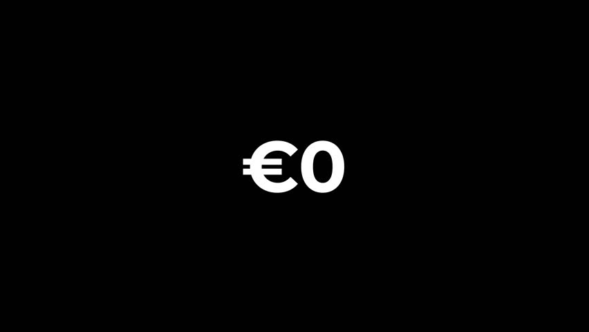 Animated euro growth counter from 0 to 1,000,000 euro, deposit growth, profit growth, growth