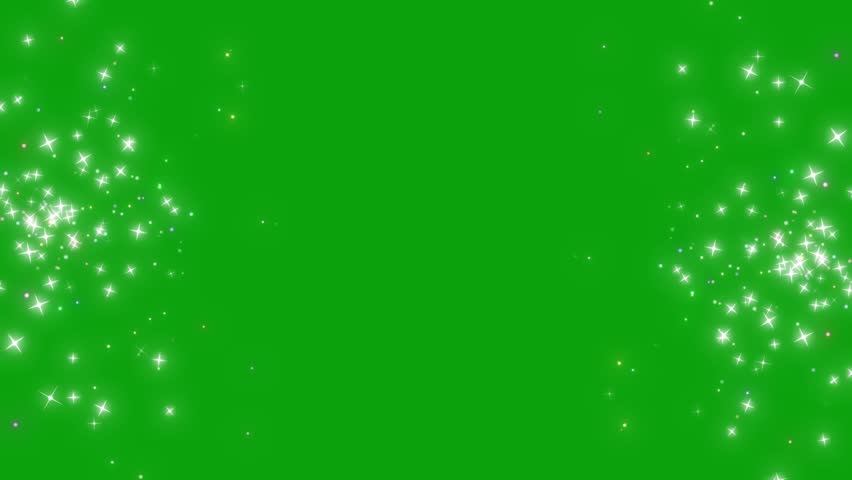 Animated Stars Sparkling Particles And Glittering Light Effects On A Green Screen Background, Ideal For Video Overlays, Transitions, And Chroma Keying Projects, Magical Stars Or Festive Touch With Bri