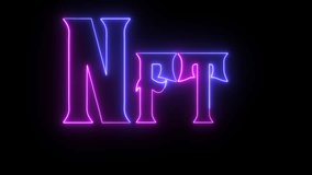 neon nft text animation on black background, 3D animation of the inscription NFT. - Powered by Shutterstock - Get 15% off with code: PIKWIZARD15