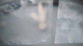 time passing concept. Double exposure of cloudy sky and clock with arrow on 12.00 o'clock - Powered by Shutterstock - Get 15% off with code: PIKWIZARD15