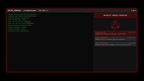 Emergency Server Lockdown Animation Featuring Futuristic Cyberspace Interface With Glowing Red Green Lines Digital Code and Warning Symbol - Powered by Shutterstock - Get 15% off with code: PIKWIZARD15