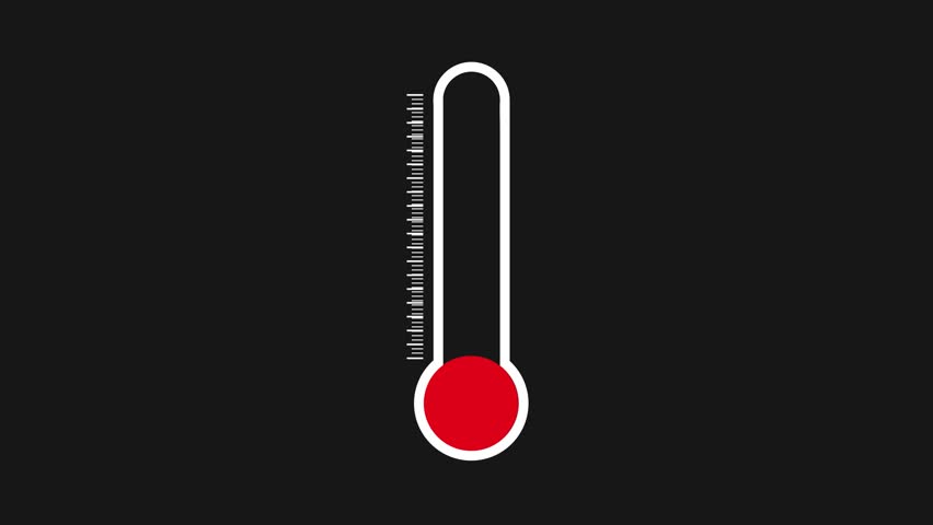 Minimal and Flat Design Thermometer Animation black Background Air Temperature Measuring Equipment Motion Graphic Animation of thermometer with increase Animation of thermometer with increase.
