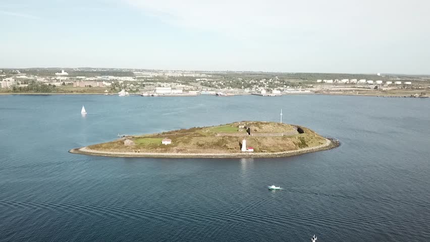 Halifax, Canada. Aérial view of the city with buildings and main river of the region.