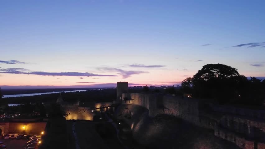 Serene Sunset Landscape Over River Valley at Dusk