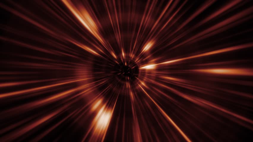 Dynamic futuristic sci-fi background with fiery hot energy light beams zoom effect. Flying at warp speed through a space energy portal or wormhole. Full HD and looping motion background animation.