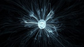 Loopable 3D animation of a glowing digital brain with blue energy flowing along curly paths. Perfect for AI, neural networks, or tech visualizations. - Powered by Shutterstock - Get 15% off with code: PIKWIZARD15