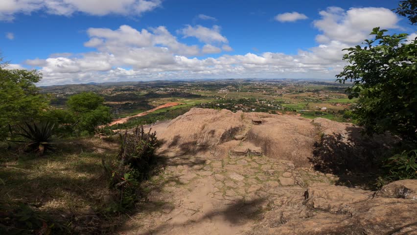 Stunning panorama of Antananarivo surroundings from Royal Palace Rock (Rova), Madagascar