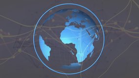 On start globe rotating, eye overlay pulsing, lights arcing revealing Africa center amid grid. Cyberspace, connectivity, data visualization, digital network, technological, futuristic, abstraction - Powered by Shutterstock - Get 15% off with code: PIKWIZARD15