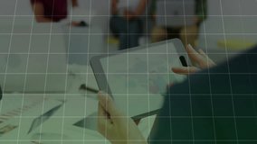 Presenter tapping tablet launching business charts animating line graph for data review. Data visualization, business analysis, professional teamwork, digital presentation, corporate training, - Powered by Shutterstock - Get 15% off with code: PIKWIZARD15