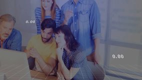 Team of colleagues responding to business graphs appearing and analyzing rising performance metrics. Collaboration, teamwork, data analysis, digital, modern, professional, corporate - Powered by Shutterstock - Get 15% off with code: PIKWIZARD15