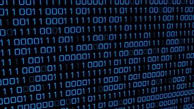 Scrolling blue binary code causing grey handprint fading sharpening icons pulsing for finger scan. Cybersecurity, biometric, authentication, digital interface, technology, security, innovation - Powered by Shutterstock - Get 15% off with code: PIKWIZARD15