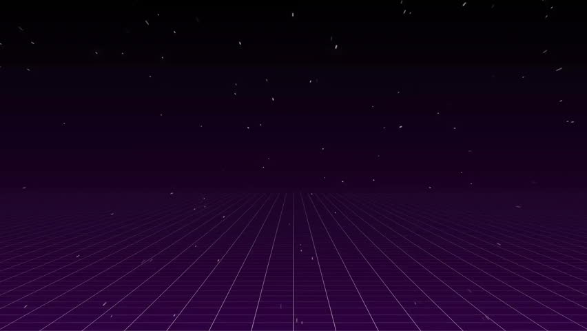 Magenta dots animating outward forming neon START text over grid floor under star-field for intro. Digital art, futuristic, cyberpunk, retro-futurism, technology, abstract, motion graphics - Powered by Shutterstock - Get 15% off with code: PIKWIZARD15