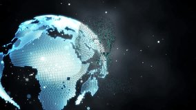 Glowing digital Earth appearing, dissolving hemisphere, tracing rings, showing network connectivity. Futuristic, technology, innovation, network, connectivity, cyberspace, abstract - Powered by Shutterstock - Get 15% off with code: PIKWIZARD15