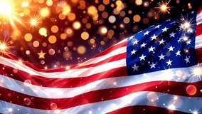 America Happy Independence Day US with Blurry USA Flag Background and Stars, American Independent Day, United States Flag - Powered by Shutterstock - Get 15% off with code: PIKWIZARD15