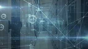 On faint nodes appearing, network overlay expanding across server racks, scanning system health. Technology, cybersecurity, data visualization, network architecture, digital infrastructure, - Powered by Shutterstock - Get 15% off with code: PIKWIZARD15