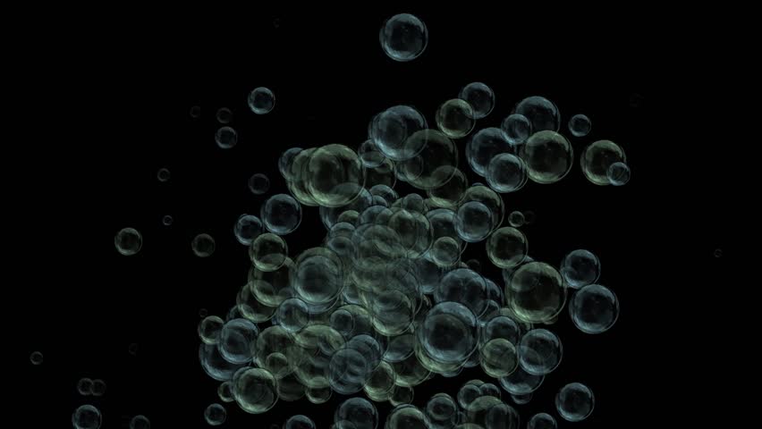 Fast Flowing Bubbles on a Black Background