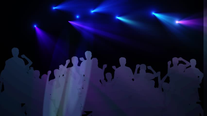 Young People Dancing at a Nightclub Silhouette