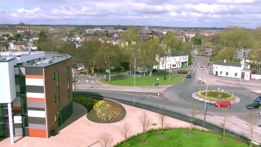 Busy Traffic at a Roundabout - Broadeye Roundabout, Stafford England