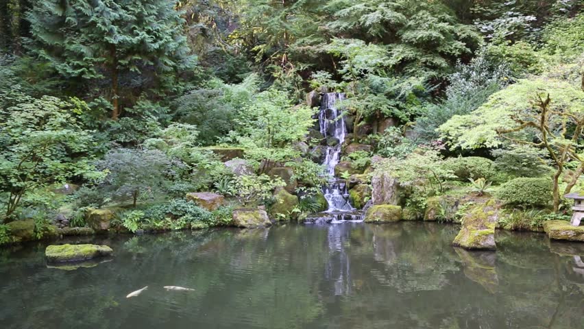 Landscape with Heavenly Falls - Portland Japanese Garden, Oregon