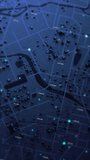 Vertical video 3D smart city map with glowing data points and geolocation markers for GPS tracking navigation urban tech and futuristic city concepts - Powered by Shutterstock - Get 15% off with code: PIKWIZARD15