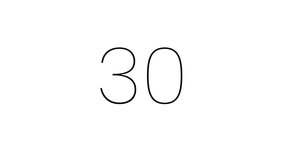 Modern countdown timer from 30 second to 0 second with black minimalist number on white number. 30 second clean countdown timer with minimalist style - Powered by Shutterstock - Get 15% off with code: PIKWIZARD15