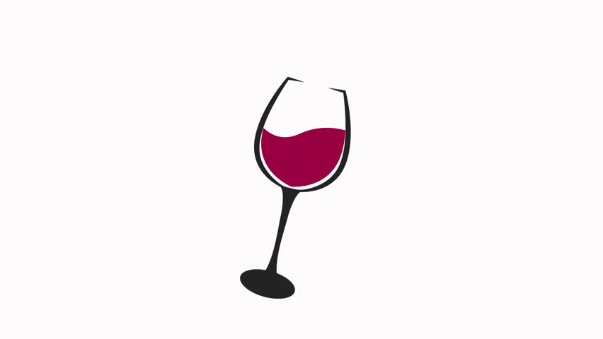 wine glass icon animation flat