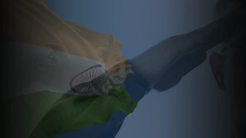 Indian military illustration. Indian Army with waving flag of India. Indian soldiers saluting in front of Indian Flag - Powered by Shutterstock - Get 15% off with code: PIKWIZARD15