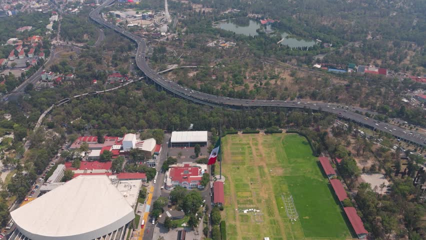 Drone view of Chapultepec Forest, Section II, Mexico City