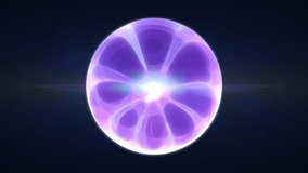 Shiny glowing purple orb with electric filaments radiating outward from a central white core - Powered by Shutterstock - Get 15% off with code: PIKWIZARD15