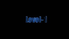 Level 1 text font with neon light. glowing letters spelling out level 1 appear on screen 4k video. - Powered by Shutterstock - Get 15% off with code: PIKWIZARD15