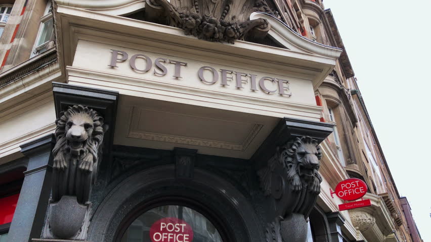 London, UK, May 26th 2025:Great Portland Street Post Office at 54-56 Great Portland Street, London, W1W 7NE. Static shot of main entrance sign. Concept Royal Mail scandal, postal service, deliveries.