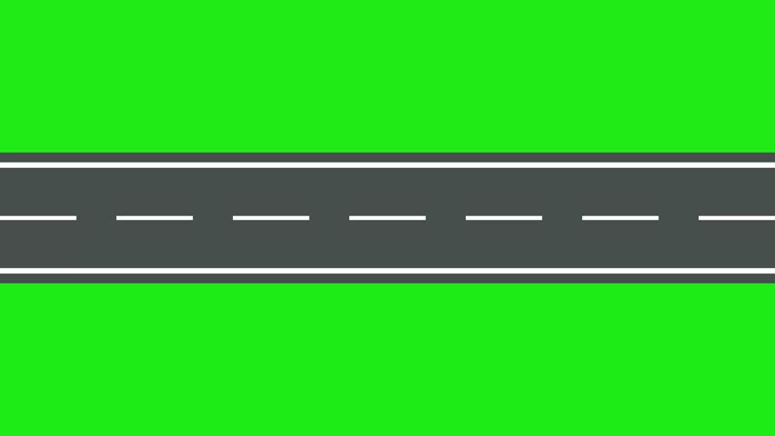 Aerial animation of a moving road viewed from above