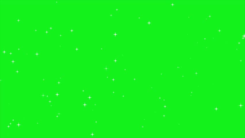 Stars glitter and glow against a green screen background