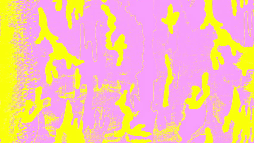 Seamless looping pink yellow trippy visual with bold dripping texture and offset animation for VJ screens, club events, projection mapping, and abstract backgrounds for music shows