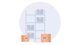 Mobile Rack and Shelving Goods-to-Person animation Automated Guided Vehicle Move inventory between zones animated video Warehouse automation Clip Industrial revolution footage Shipping Logistic motion - Powered by Shutterstock - Get 15% off with code: PIKWIZARD15