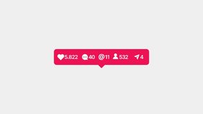Social media likes, comments, followers, share notifications. Numbers increase animation - Powered by Shutterstock - Get 15% off with code: PIKWIZARD15