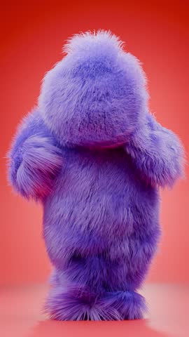 funny dance with yeti. looped animation