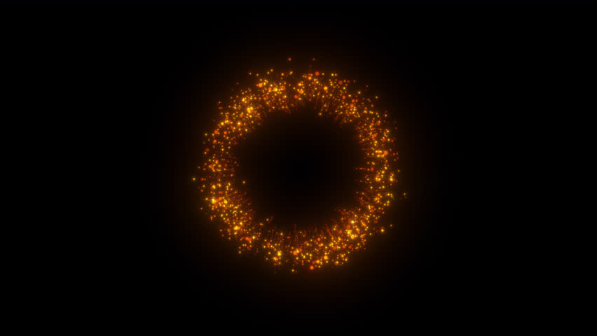 4K alpha video. MOV file format. Radiant Golden Shock Ring Explosion with Particle Blast