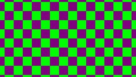 Rotary motion of simple checkerboard pattern with alternating vivid green and purple squares spinning in seamless loop while shifting colors rhythmically. minimal abstraction, contrast, animation - Powered by Shutterstock - Get 15% off with code: PIKWIZARD15