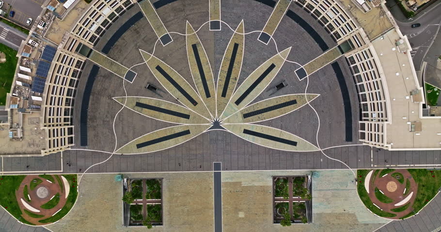 Aerial view of Liberty Square at in Salerno downtown, Campania, Italy
